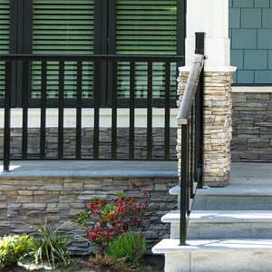 Handrail on exterior of house