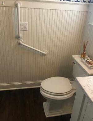 Grab bar beside a toilet
