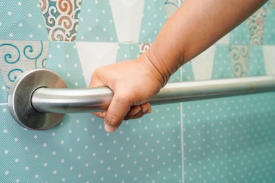 horizontal grab bar for the bathroom
