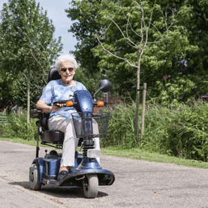 Woman on scooter